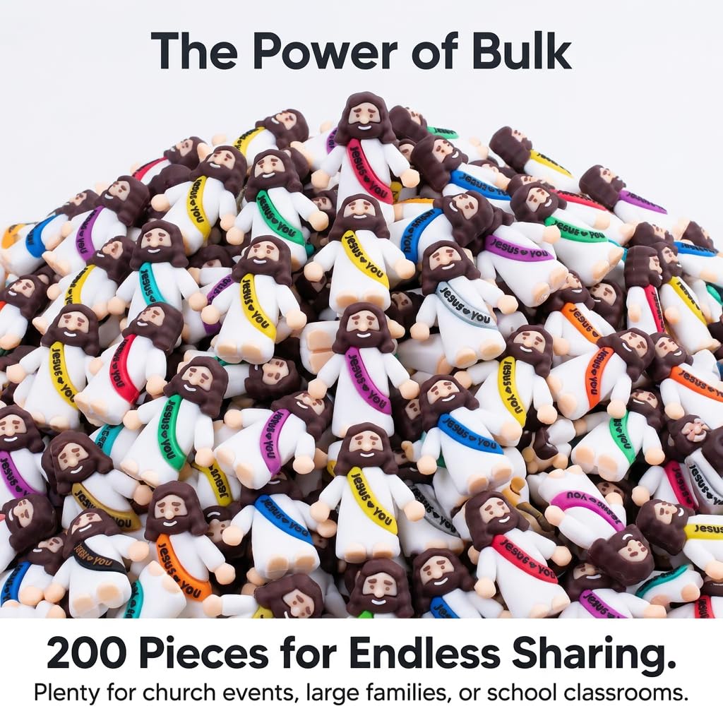 Layofe 100PCS Bulk Mini Jesus Figurines - Tiny Little Small Religious, Easter Egg Stuffers Fillers & Gifts for You Loves ，Jesus Figurines (100)
