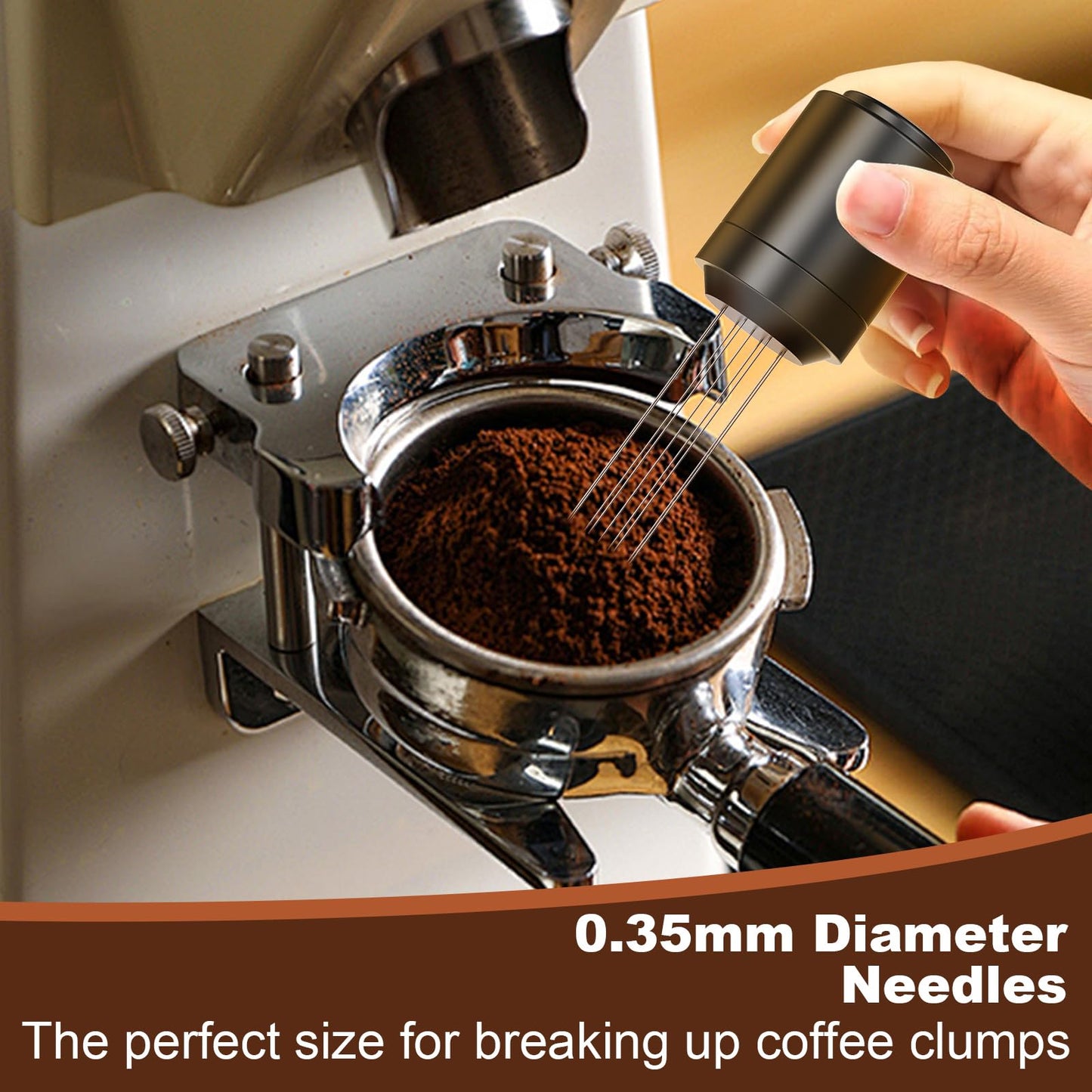 TIVERAIN WDT Espresso Distribution Tools Espresso Stirrer Tool WDT Coffee Distributor for Barista Espresso Machine Accessories 9*0.35mm Espresso Grounds Stirrer with Extra 9 Replaceable Needles,Black