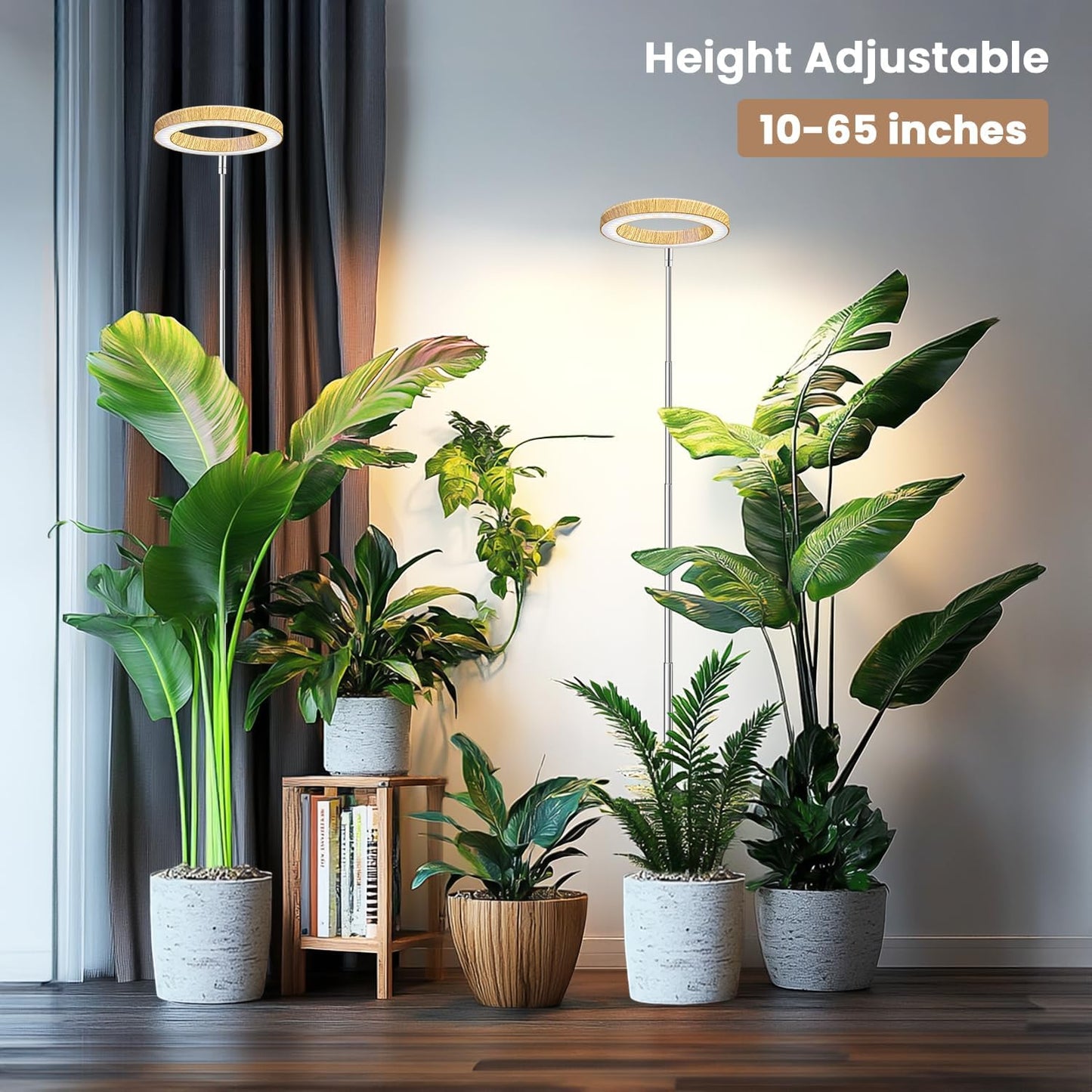 Kullsinss Grow Lights - Full Spectrum Indoor Plant Lamp with Timer & Adjustable Height | 3 Color Modes, 5 Brightness Levels