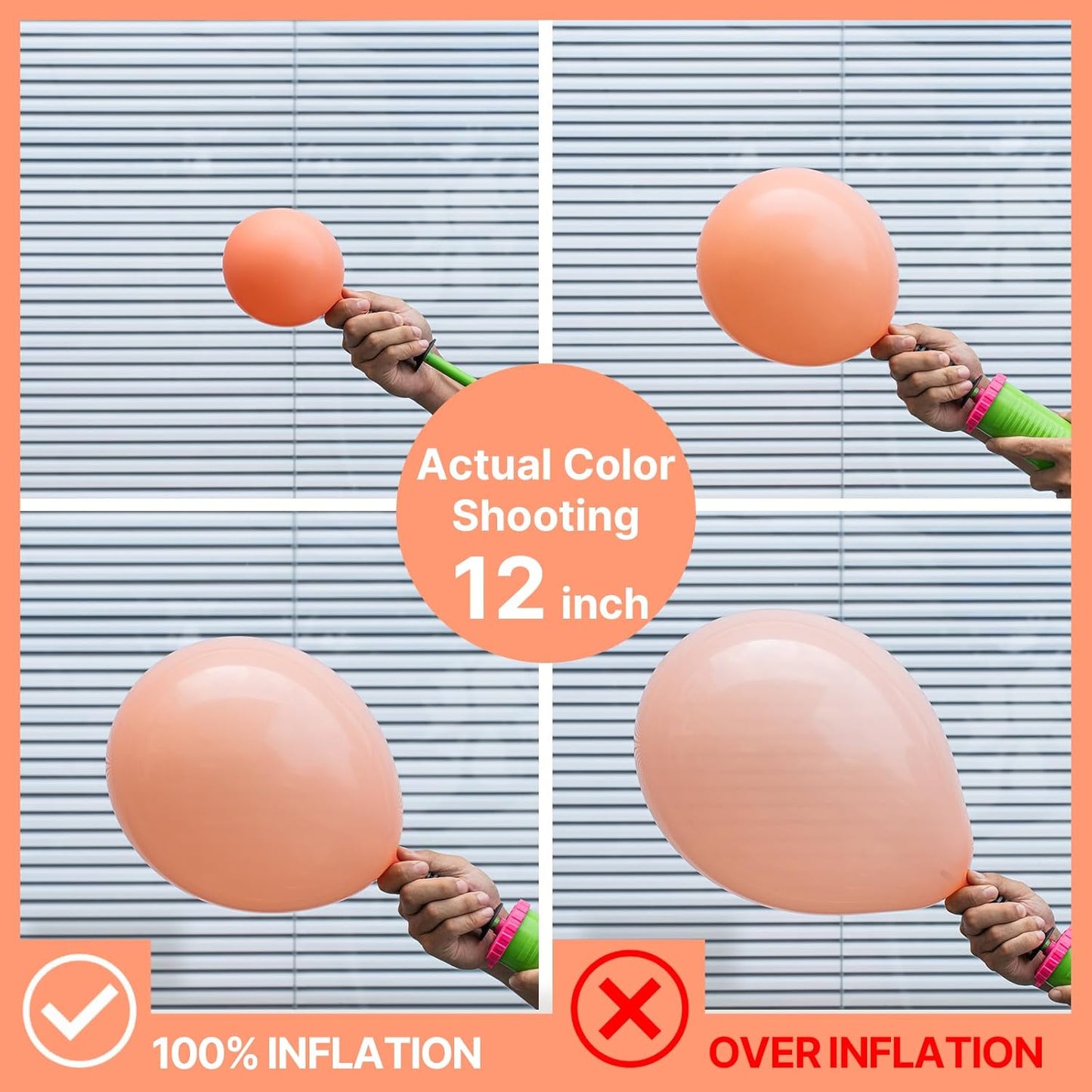 PartyWoo Peach Balloons - 50 Pcs Mini 5 Inch Pastel Light Orange & Pink Latex for Weddings & Parties