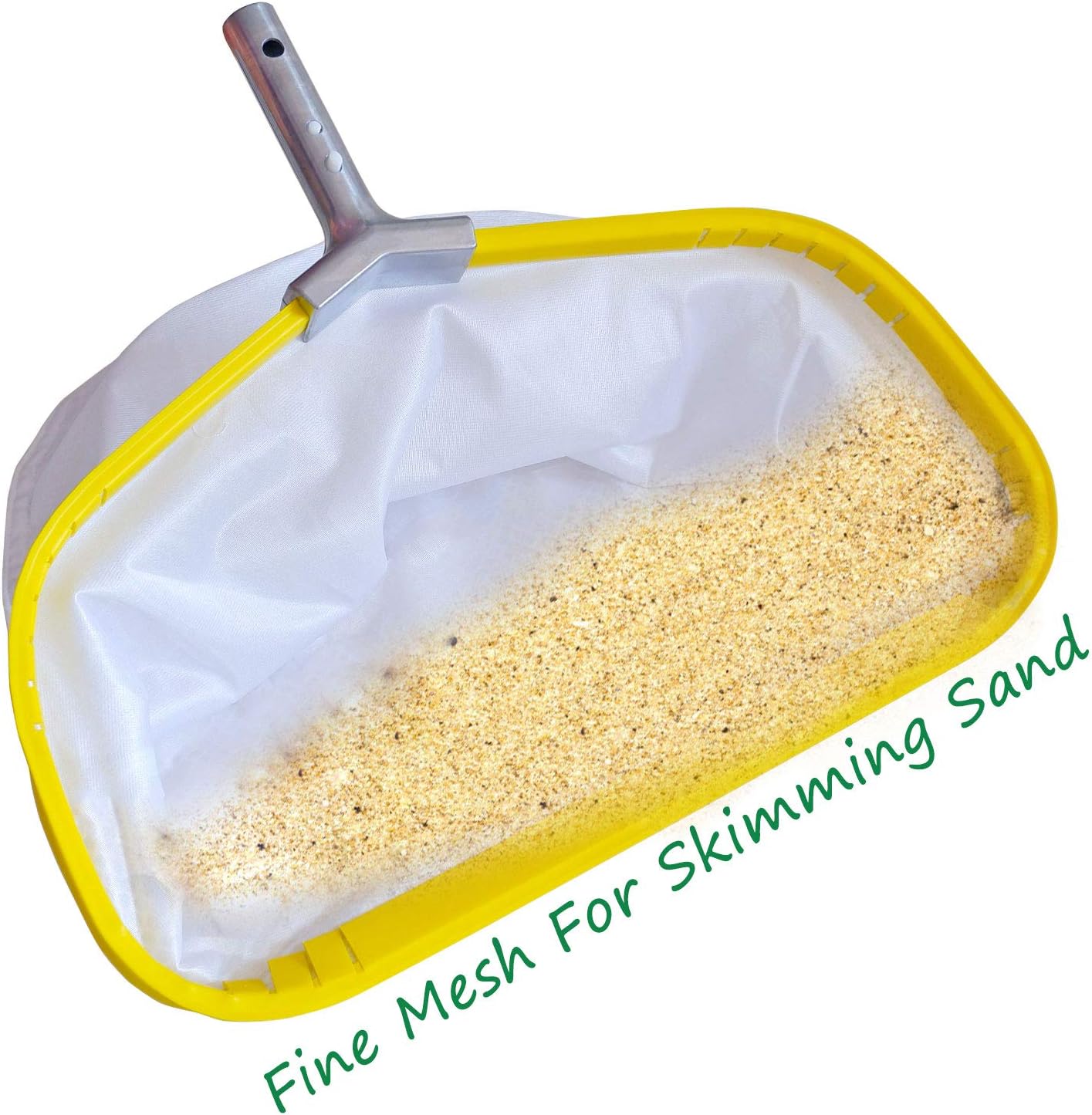 Skiennix Professional Pool Net - Heavy Duty Skimmer Rake with Aluminum Frame | 19.5-Inch Fine Mesh Bag for Leaf & Silt Cleanup