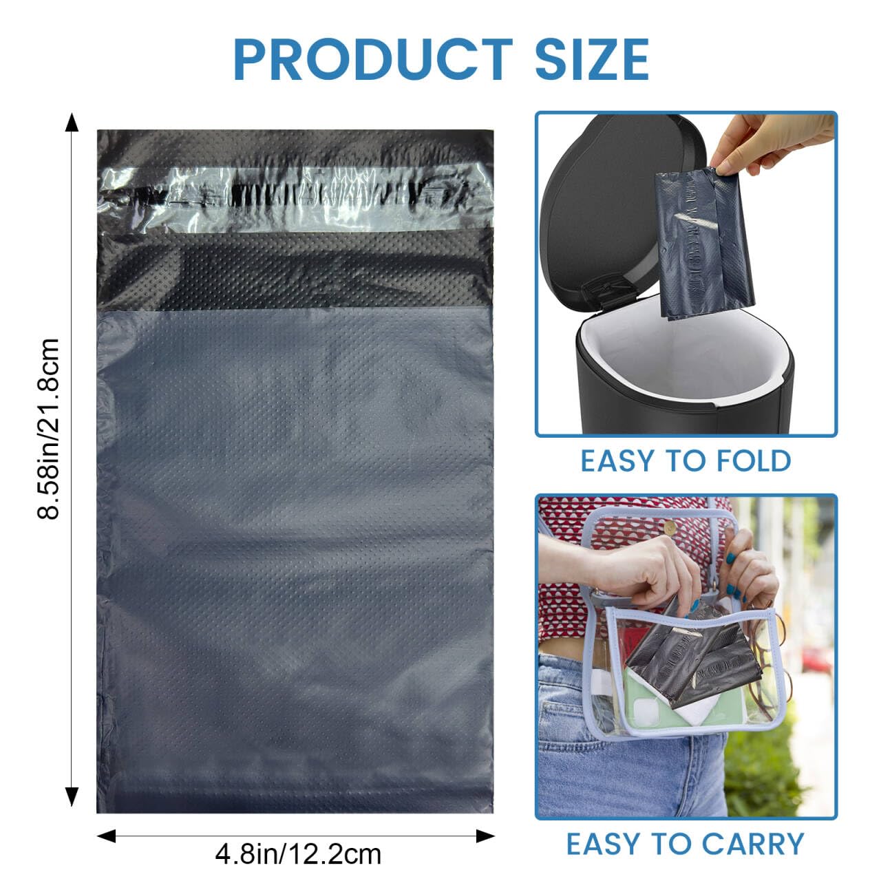 Sanitary Napkin Disposal Bags, Feminine Personal Disposable Bags, 200 pcs Grey, Self Seal, Opaque, for Disposal of Tampons, Sanitary Pads and Liners