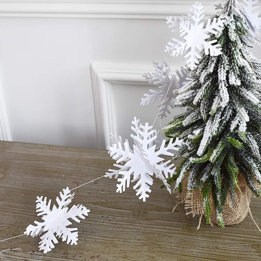 Skiennix 24 PCS Snowflake Christmas Hanging Decor - 12 Glittery & 12 White Paper Snowflakes for Winter Holiday Parties