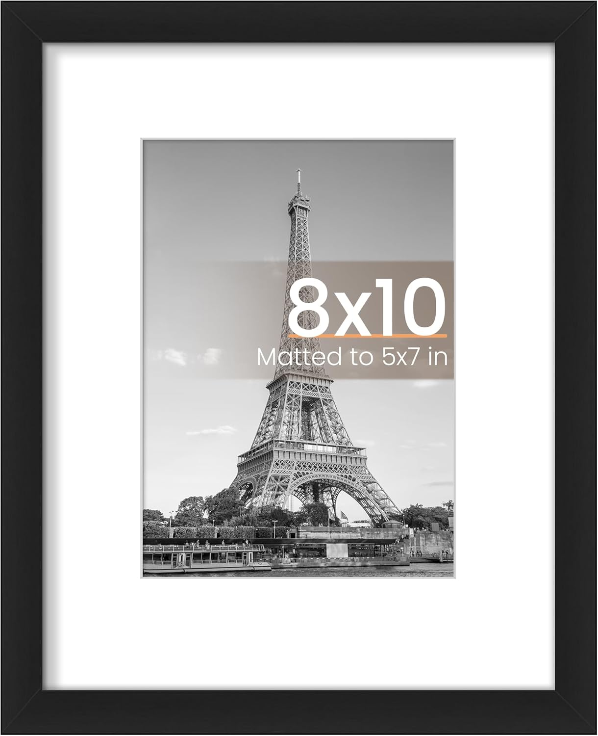 Upsimples 8x10 Picture Frame - Versatile Display for 5x7 or 8x10 Photos | Elegant Black Design, 1 Pack