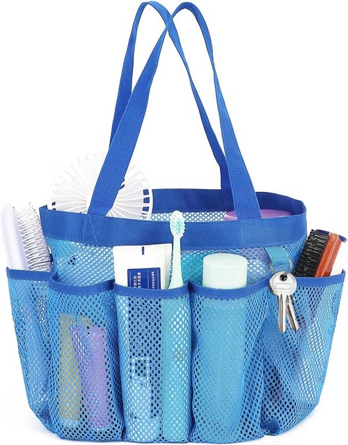 Fammart Mesh Shower Caddy - Portable 8-Pocket Tote Bag for College Dorm & Gym Essentials