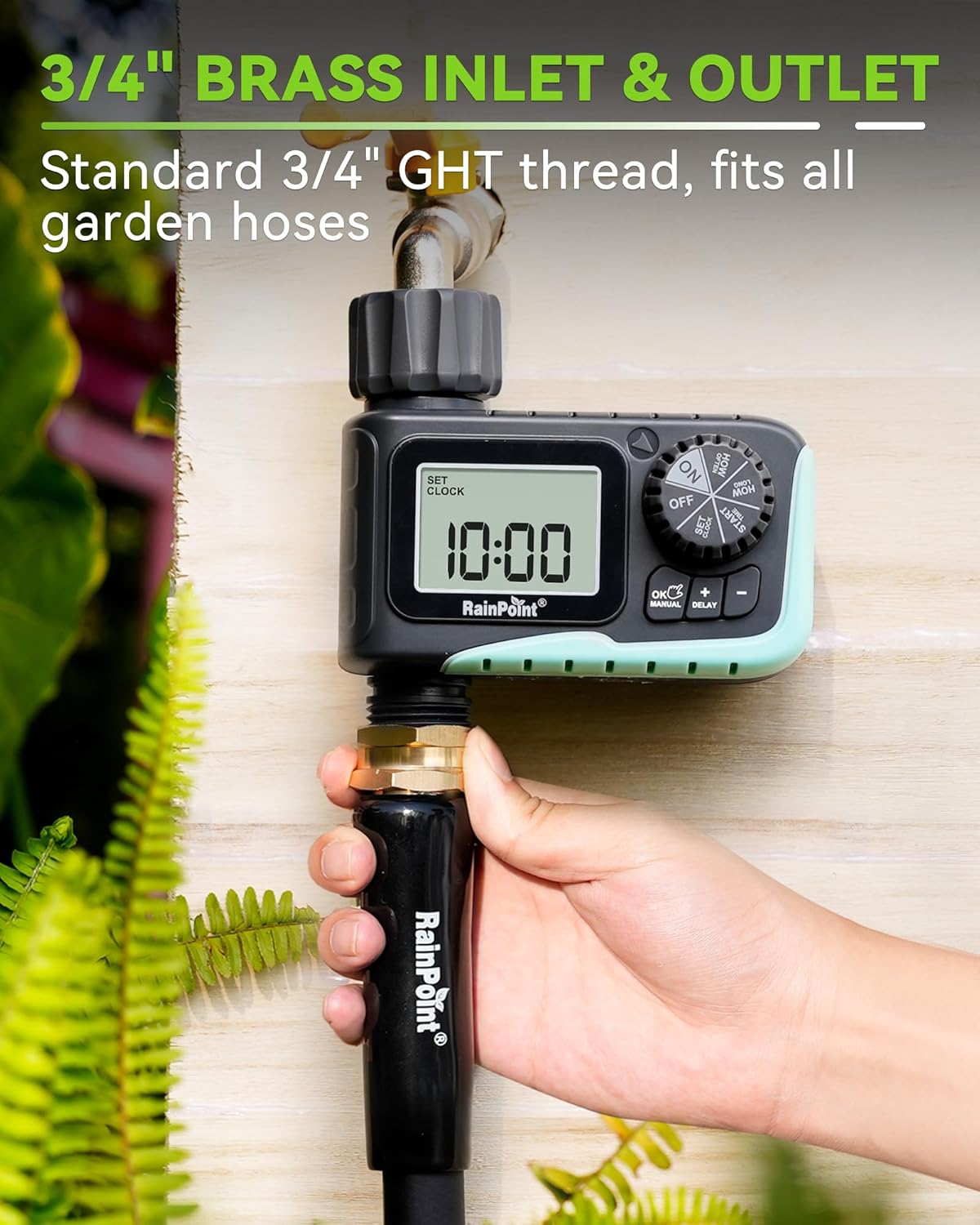 RAINPOINT Sprinkler Timer - Programmable Water Timer for Garden Hose | Digital Irrigation System for Lawn & Yard