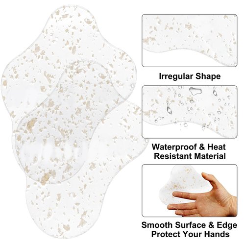 Hitefu Acrylic Cloud Shape Coasters, Clear Transparent Drink Mats for Coffee Cups, Tabletop Protection & Bar Decor (Gold)