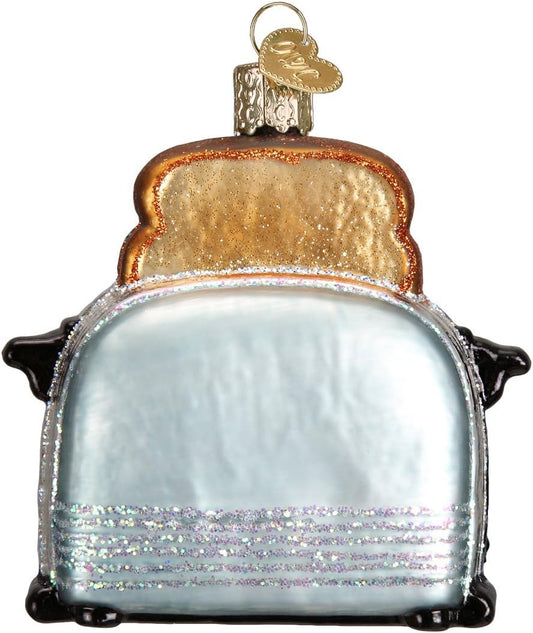 Retro Toaster Glass Blown Ornament - Vintage Old World Christmas Decor
