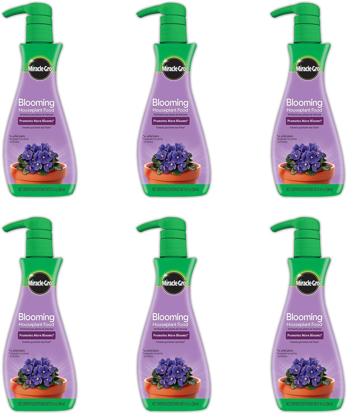 Miracle-Gro Blooming Houseplant Food - Nutrient-Rich Plant Fertilizer | 8 oz. (6-Pack)