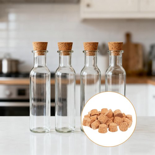 1/2 Inch Mini Tapered Cork Stoppers, 120 Pcs Cork Stoppers Wine Bottle Corks Plugs Replacement Wooden Wine Stopper Durable Small Bottle Plugs Replacement Wines Stopper for Jars Beer Bottles DIY Crafts