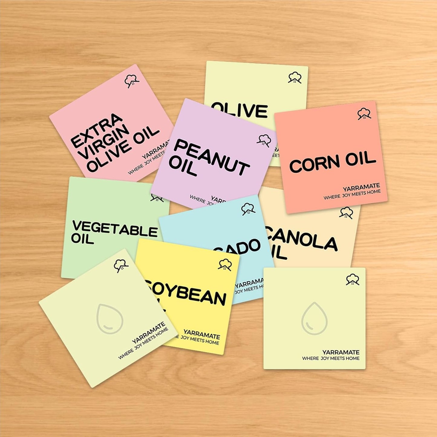 YARRAMATE 10 Color Labels - Perfect for Oil Sprayer Bottles | Easy Identification & Organization