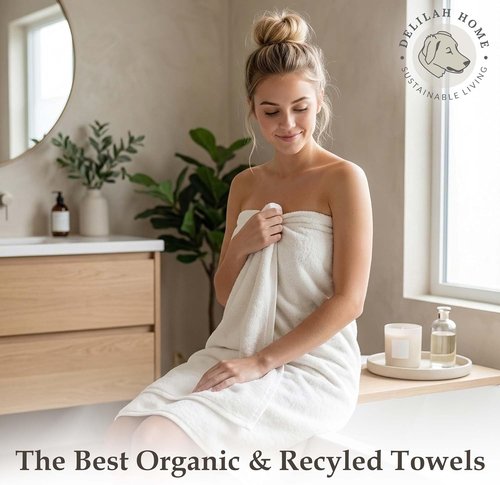 Delilah Home Turkish Cotton Bath Towels - Soft, Absorbent & Organic | 6-Piece Set with 2 Large Bath Sheets, 2 Washcloths, 2 Hand Towels