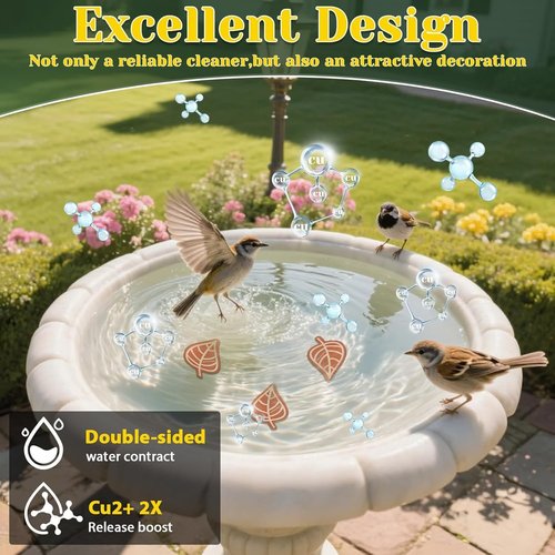 3Pcs Copper Purification Disks by [Brand Name] - 99.99% Pure Copper Water Cleaning Discs for Outdoor Birdbaths & Fountains