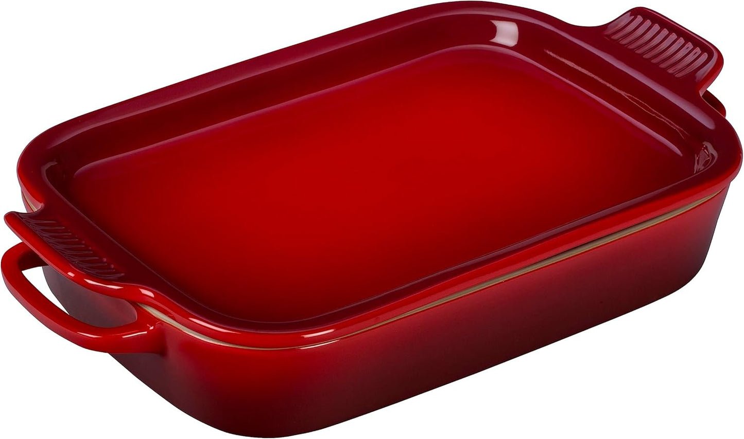 Le Creuset Stoneware Rectangular Dish - Platter Lid, 14.75" x 9", Vibrant Cerise Color