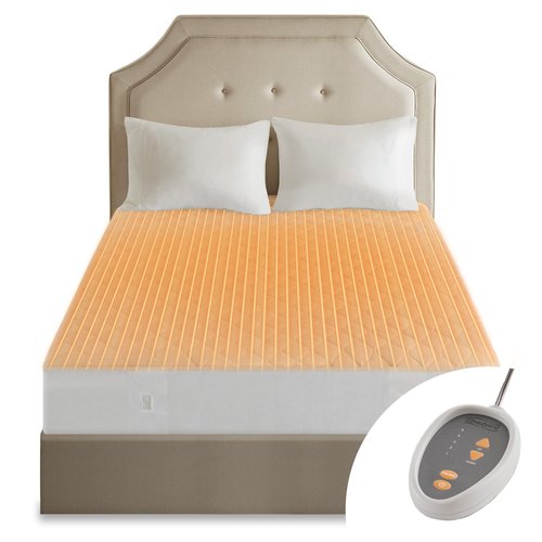 Beautyrest Cotton Blend Heated Mattress Pad Secure Comfort Technology - Luxury Quilted Electric Mattress Pad with Deep Pocket - 5-Setting Heat Controllers, Twin XL , White