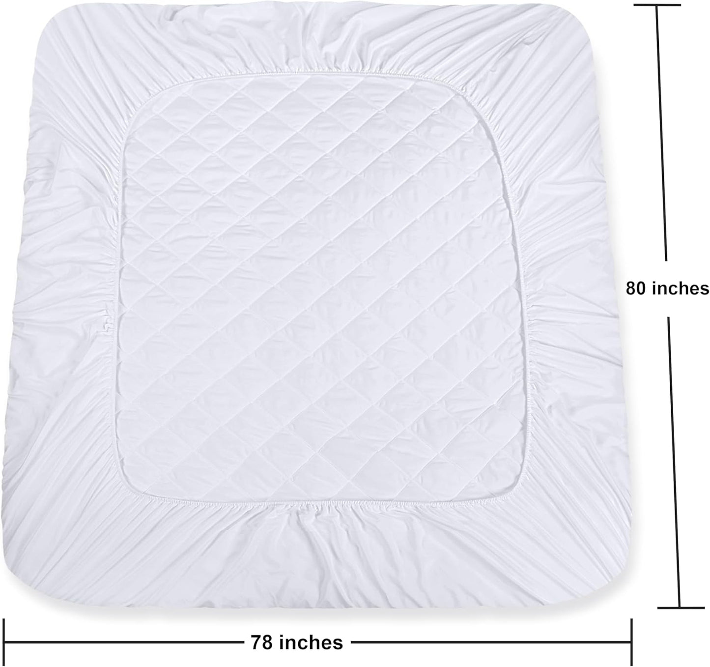 Utopia Bedding Quilted King Size Mattress Pad - Deep Pocket Protector & Cover | Machine Washable (White)