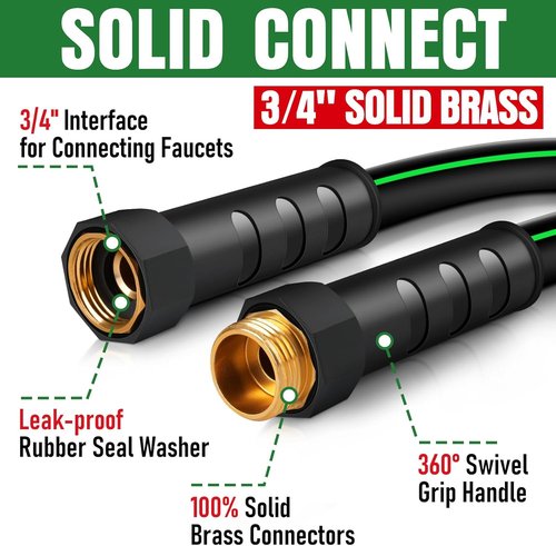 **Heavy Duty Garden Hose - 25ft Non-Expandable Flexible Water Hose | Kink Resistant & Lightweight**