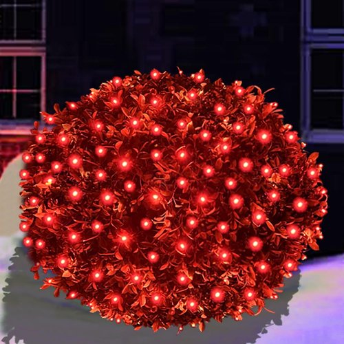 HISHINY LED Red Christmas Net Lights - 100 LED Connectable Outdoor & Indoor Decor | 5ft x 5ft Size