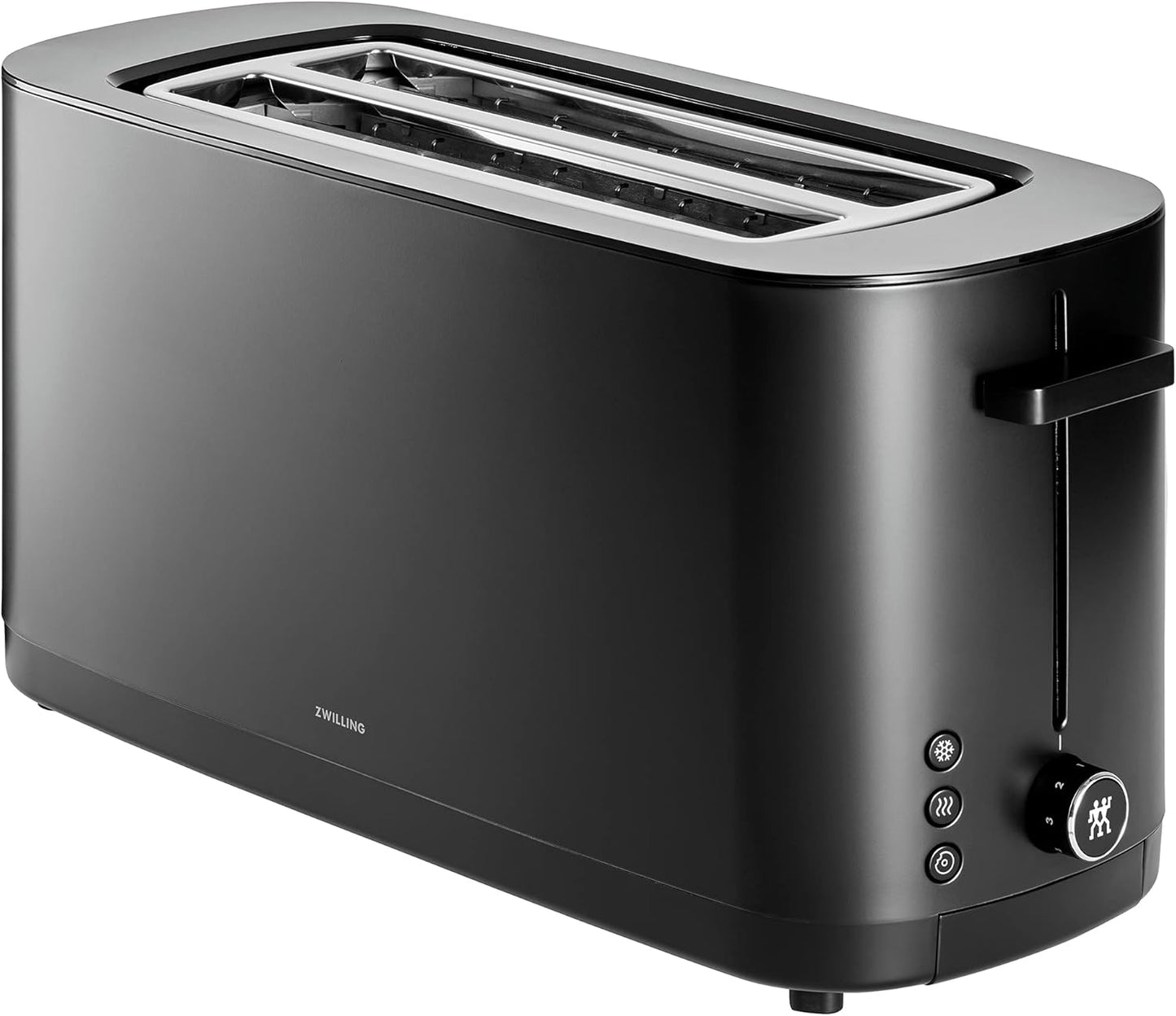 ZWILLING Enfinigy 4-Slice Long Slot Toaster - Extra Wide 1.5" Slots for Bagels & Toast | Black Finish