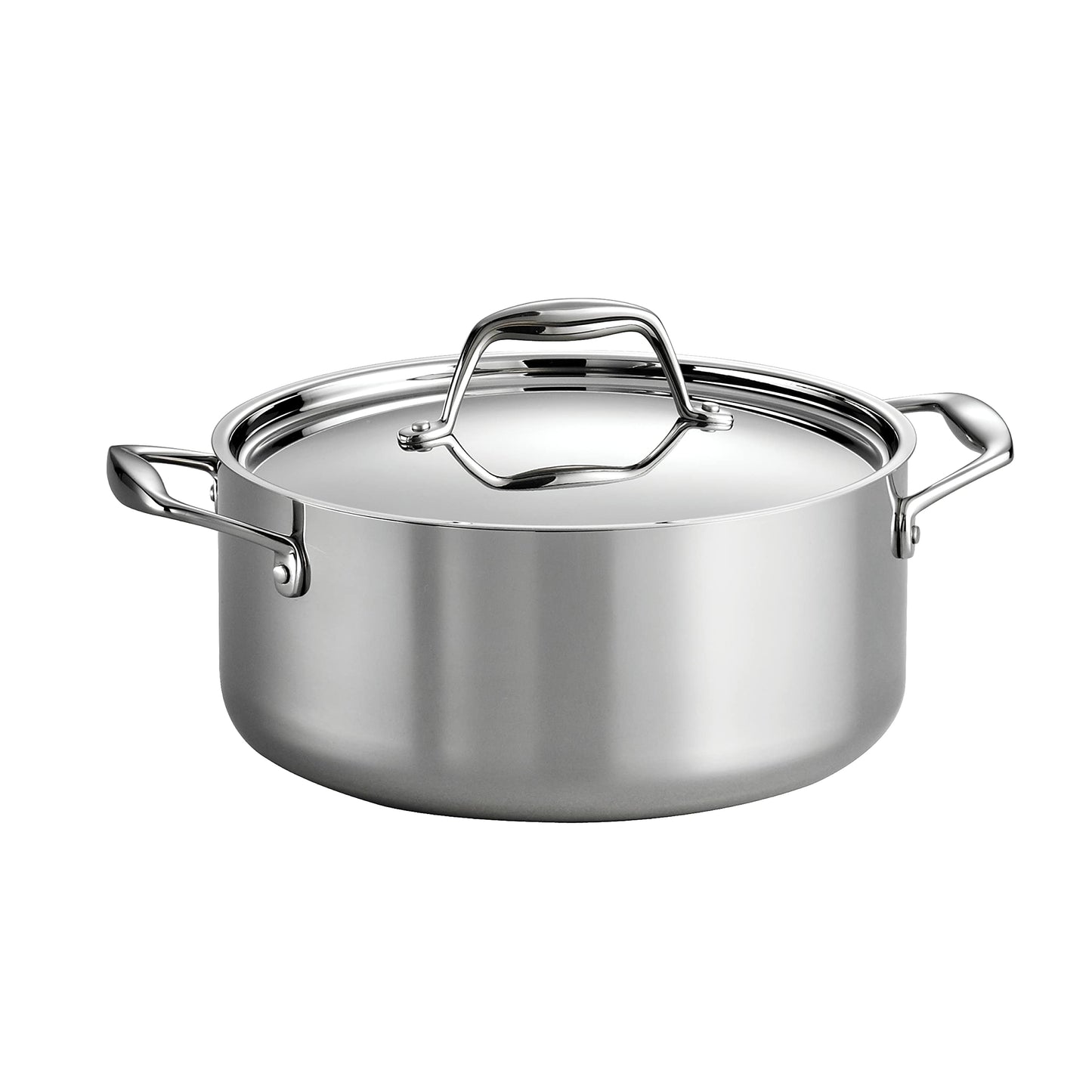Tramontina Signature Tri-Ply Clad Stainless Steel 5-Quart Dutch Oven Pot with Lid, Induction-Ready, Dishwasher-Safe, NSF-Certified, Made in Brazil