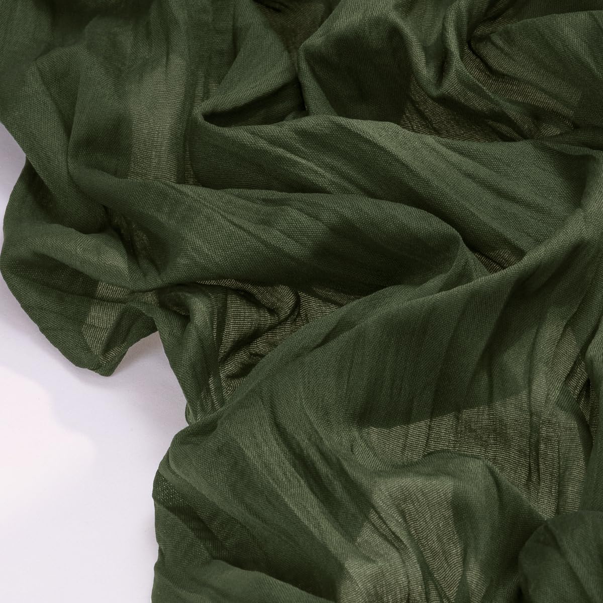 Socomi 6pcs Olive Green Cheesecloth Table Runner Boho Rustic Gauze 120 inch 10FT Cheese Cloth Runner for Wedding Party Baby Shower Birthday Home Decor