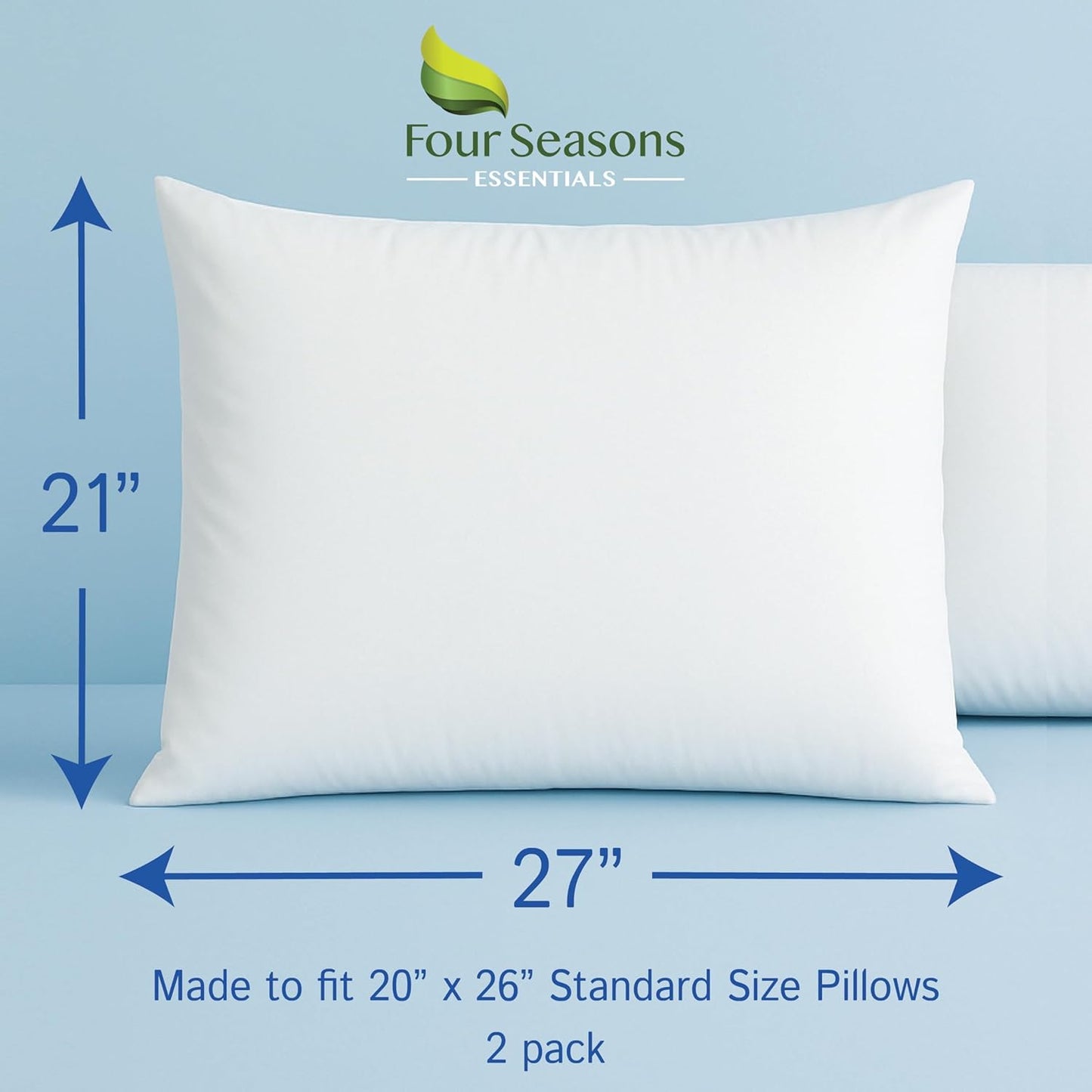 Regine Switzerland Standard Pillow Protectors - Waterproof Zippered Covers | Hypoallergenic & Dust-Proof (Set of 2)