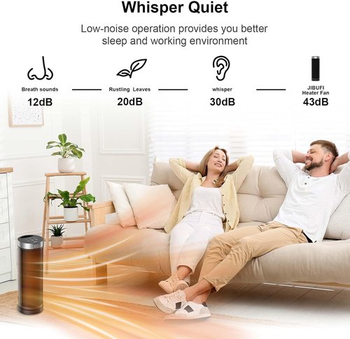 Ceramic Space Heater - Portable Indoor Heater with Remote Control | Three Heating Modes & Safety Features