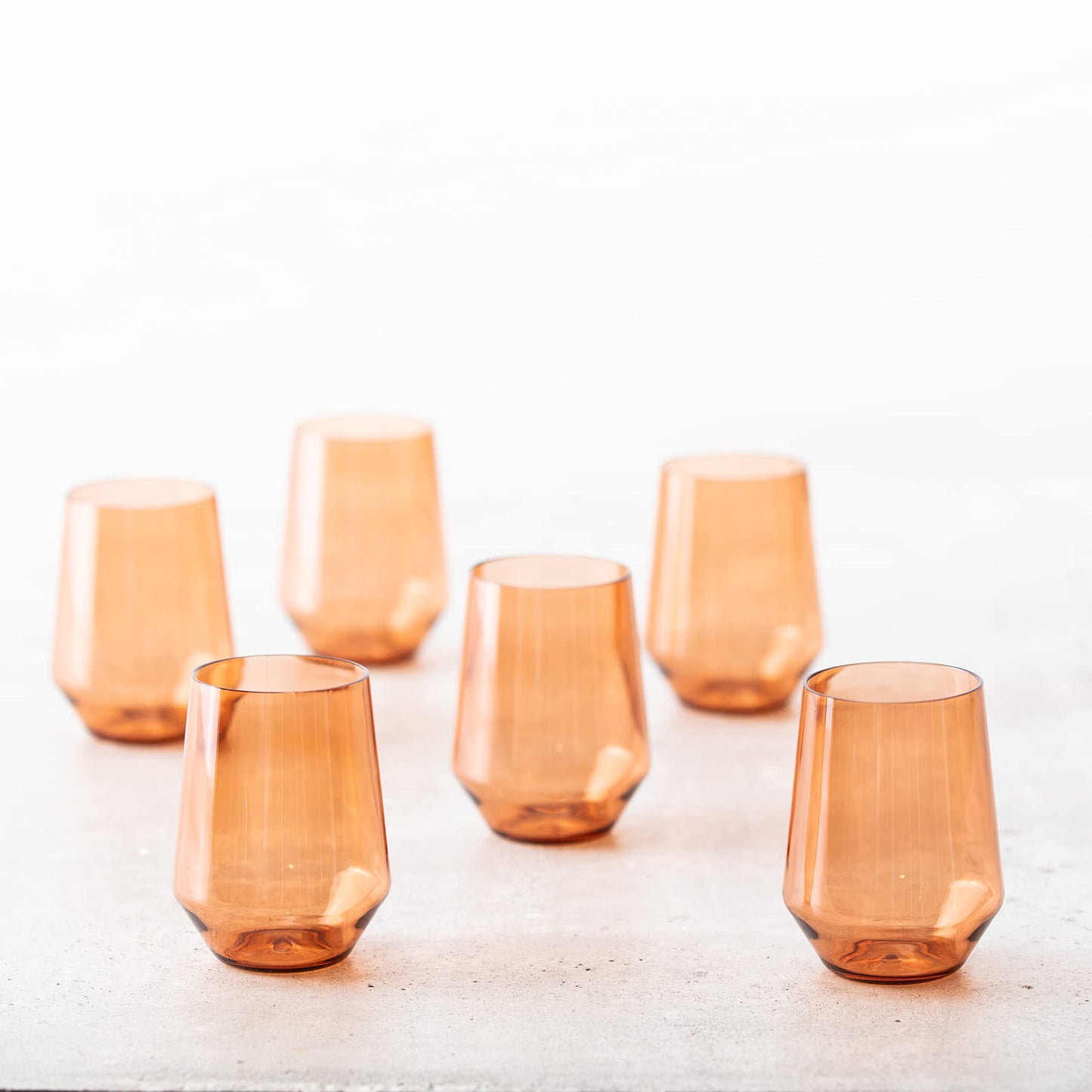 Fortessa Sole Outdoor Shatter Resistant BPA Free Premium Copolyester Plastic Drinkware 6 Pack, Sage Green, Stemless Wine Glass