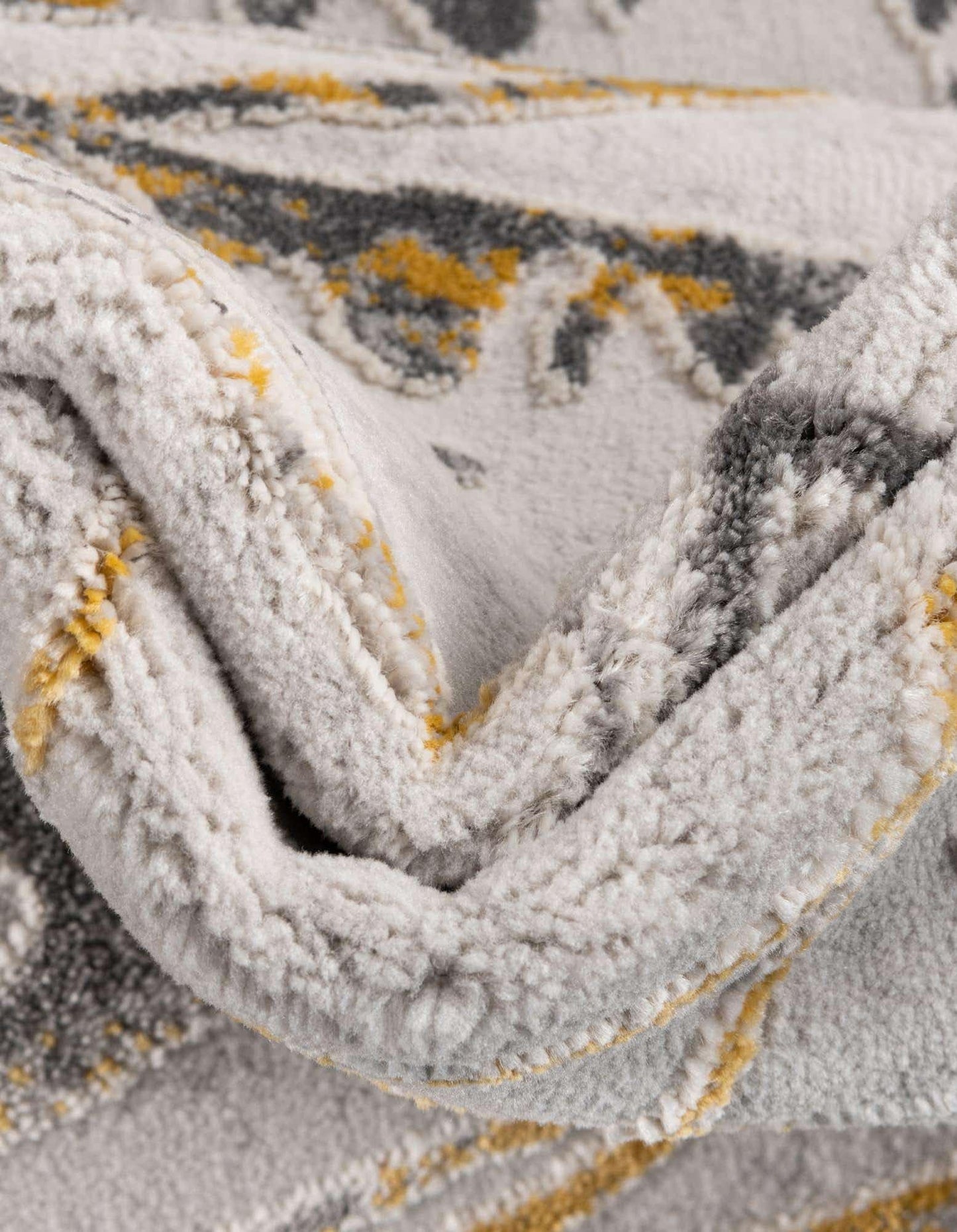 Unique Loom Finsbury Collection Area Rug - Anne (2' x 8' Runner, Yellow and Gray/ Ivory)