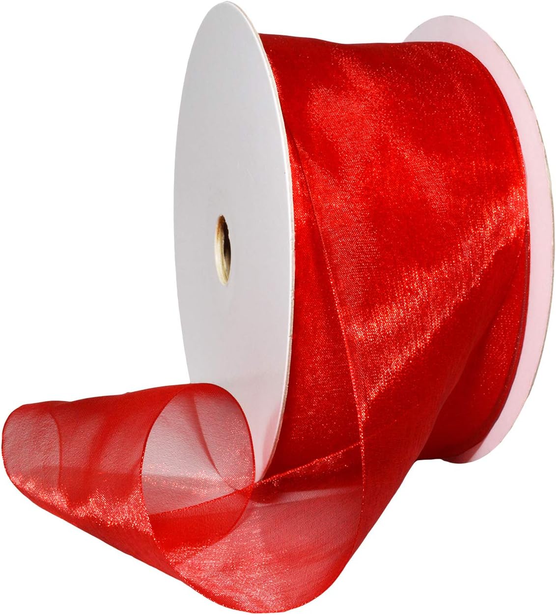 Red Organdy Nylon Ribbon - 5/8 Inch x 100 Yards | Morex 91803/100-609