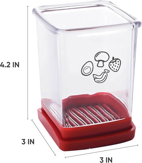 Fruit Cutter and Chopper by [Brand Name] - Compact Kitchen Gadget for Slicing Strawberries, Grapes & More (3 Packs)