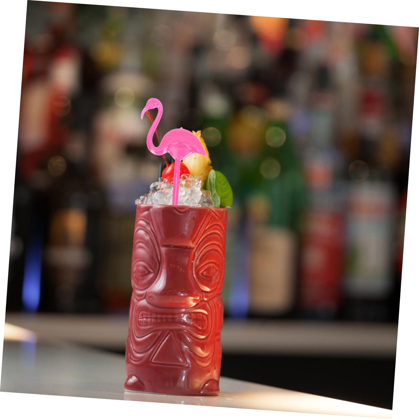SHOWERORO Flamingo Stirring Rods 12 Pcs Plastic Cocktail Swizzle Sticks 8.5 Inch Beverage Mixers for Parties Bars Home Entertaining