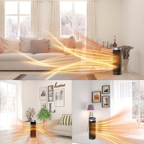 Ceramic Space Heater - Portable Indoor Heater with Remote Control | Three Heating Modes & Safety Features