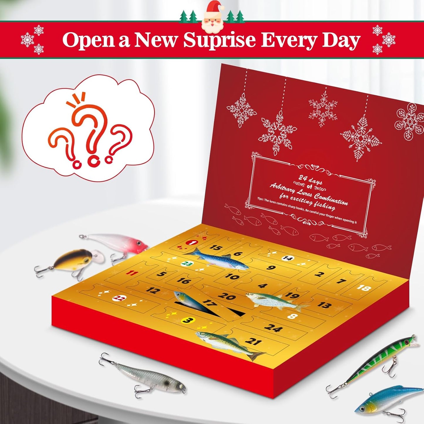 VIB Fishing Advent Calendar 2025 | 24-Day Countdown with Exciting Fishing Lures - Perfect Xmas Gift for Men & Boys