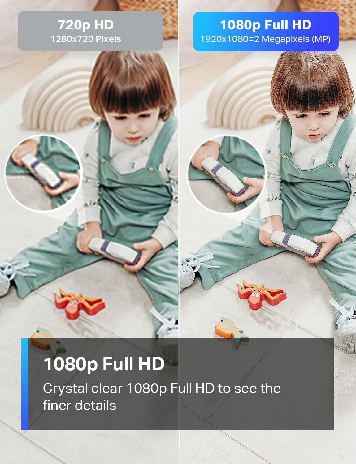 TP-Link Tapo 1080P Indoor Security Camera - Baby Monitor & Dog Camera with Night Vision, 2-Way Audio | Alexa & Google Home Compatible (Tapo C100)
