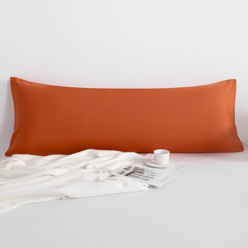 FLXXIE Body Pillow Cover - Super Soft Microfiber, Wrinkle & Stain Resistant | 20x54 Burnt Orange