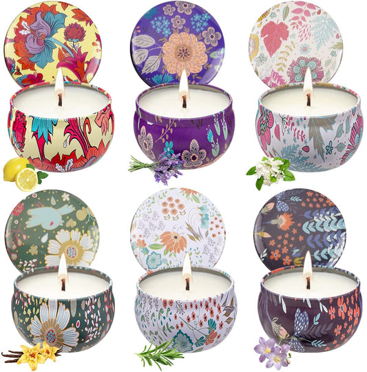 TEAMAS 6 Pack Aromatherapy Candles for Home Scented,Scented Candles Gift Set for Women,Men,Mom,Dad, Scented Candles with Fragrance, Stress Relief, Gift for Birthday, Mother's Day, Father's Day
