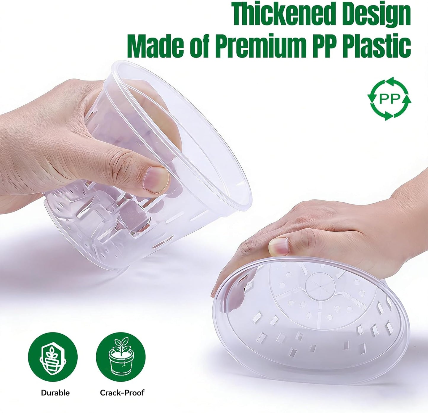 TRUEDAYS Orchid Pots - 5 Inch Clear Pots with Drainage Holes | 4 Pack for Healthy Root Growth