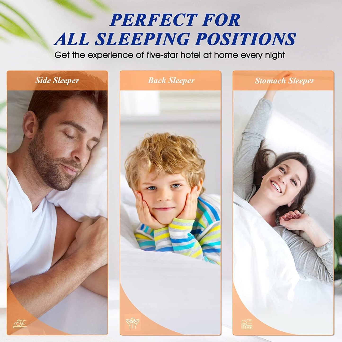 SEMZSOM King Size Bed Pillows - Set of 4 Luxury Soft Fluffy Down Alternative for All Sleepers