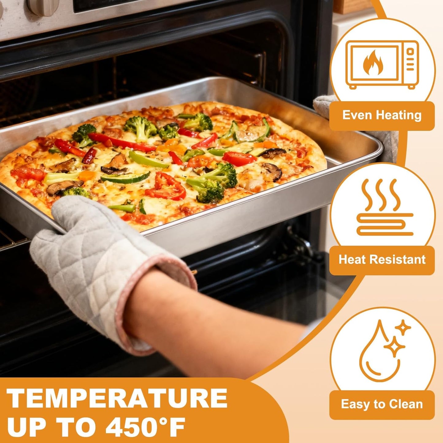 Regine Switzerland Stainless Steel Baking Pan - Heavy-Duty Deep Rectangle with Lid | 12⅓ x 9¾ x 2 Inch, Oven Safe