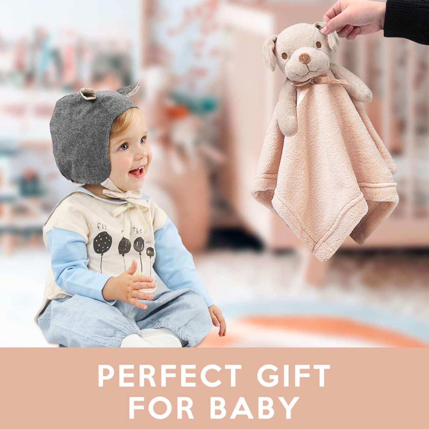 Pro Goleem Dog Security Blanket - Soft Brown Puppy Lovey for Infants & Toddlers | 16-Inch Snuggle Toy