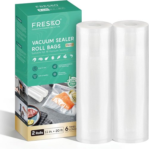 FRESKO Vacuum Sealer Bags Rolls - 11" x 20' | Heavy-Duty BPA-Free Food Storage & Sous Vide Bags