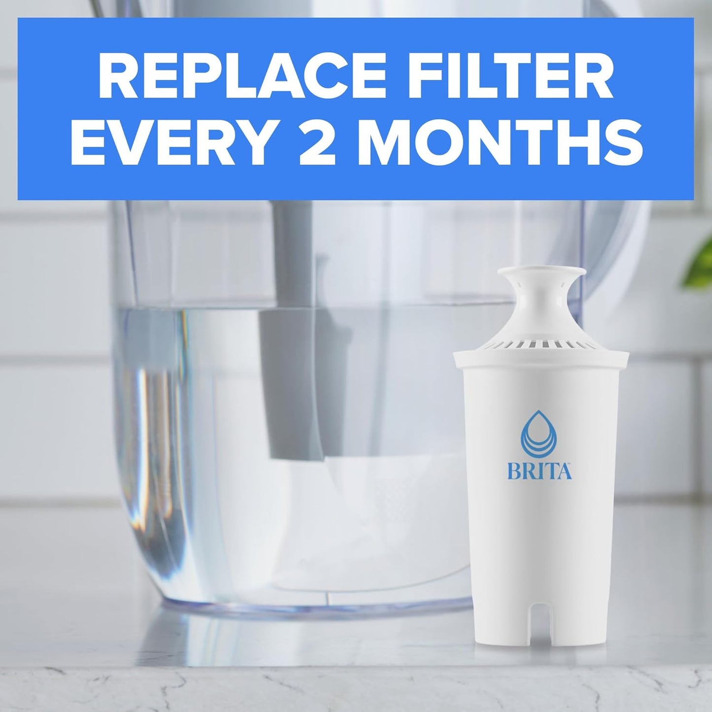 Brita Standard Water Filter | BPA-Free Pitcher Filters - Lasts 2 Months & Replaces 1,800 Bottles (2 Pack)