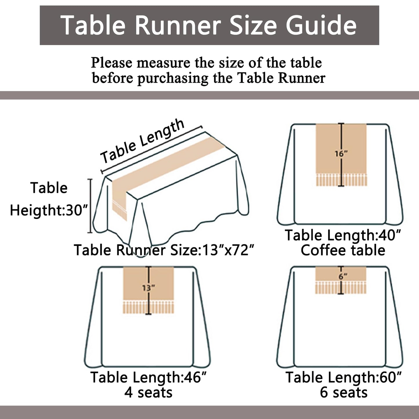 Niviy Burlap Boho Table Runner for Summer Home Decor 72 Inches Long, Brown Farmhouse Decor Rustic Small Macrame Woven Coffee Burlap Jute Table Runners for Fall Dining Dresser Scarf Table Decor