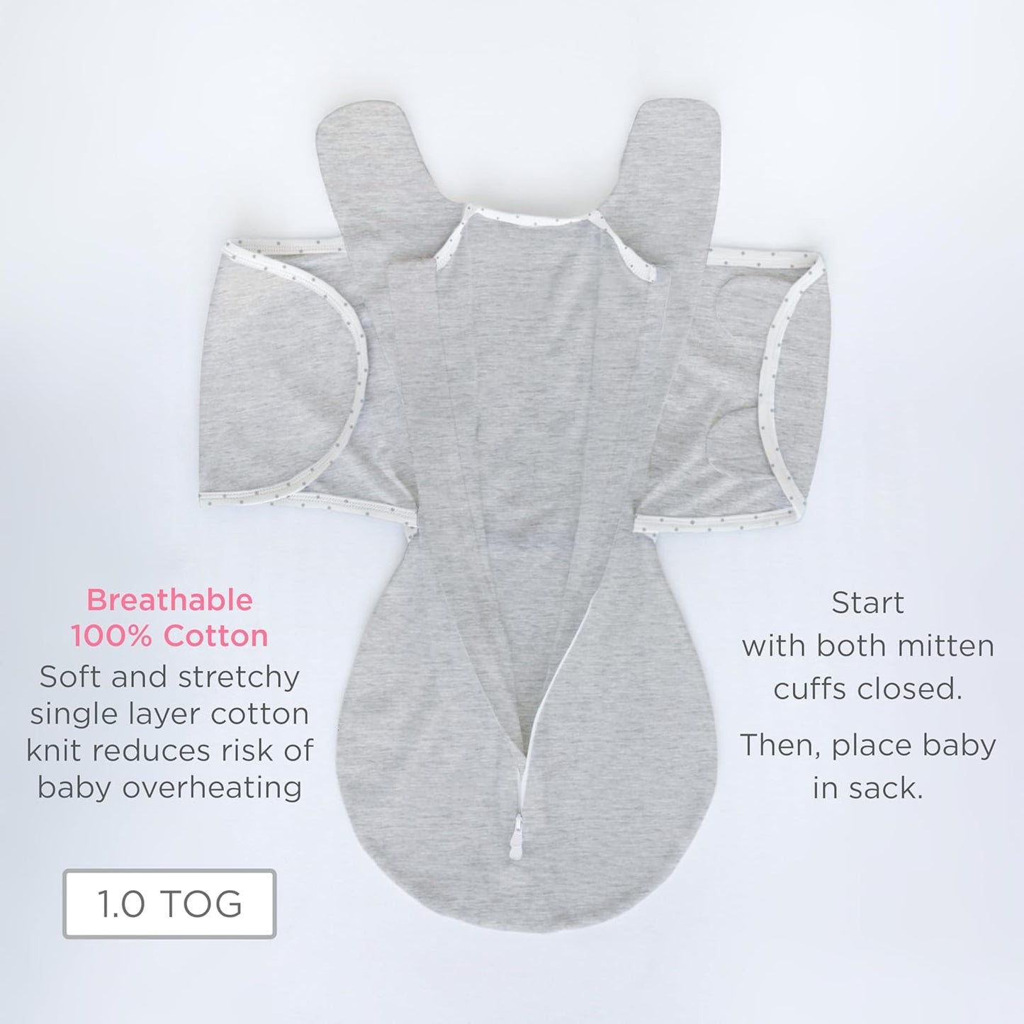 SwaddleDesigns 6-Way Omni Swaddle Sack - Arms Up Design for Newborns, Calms Startle Reflex, 12-18 lbs | Tiny Arrows Black
