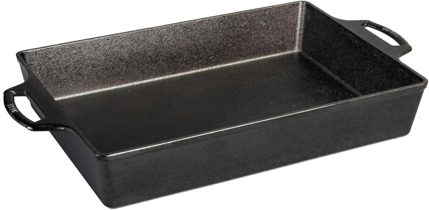 Lodge Cast Iron Casserole Pan - Durable Cookware for Even Heat Distribution | 3.6 Quart Size