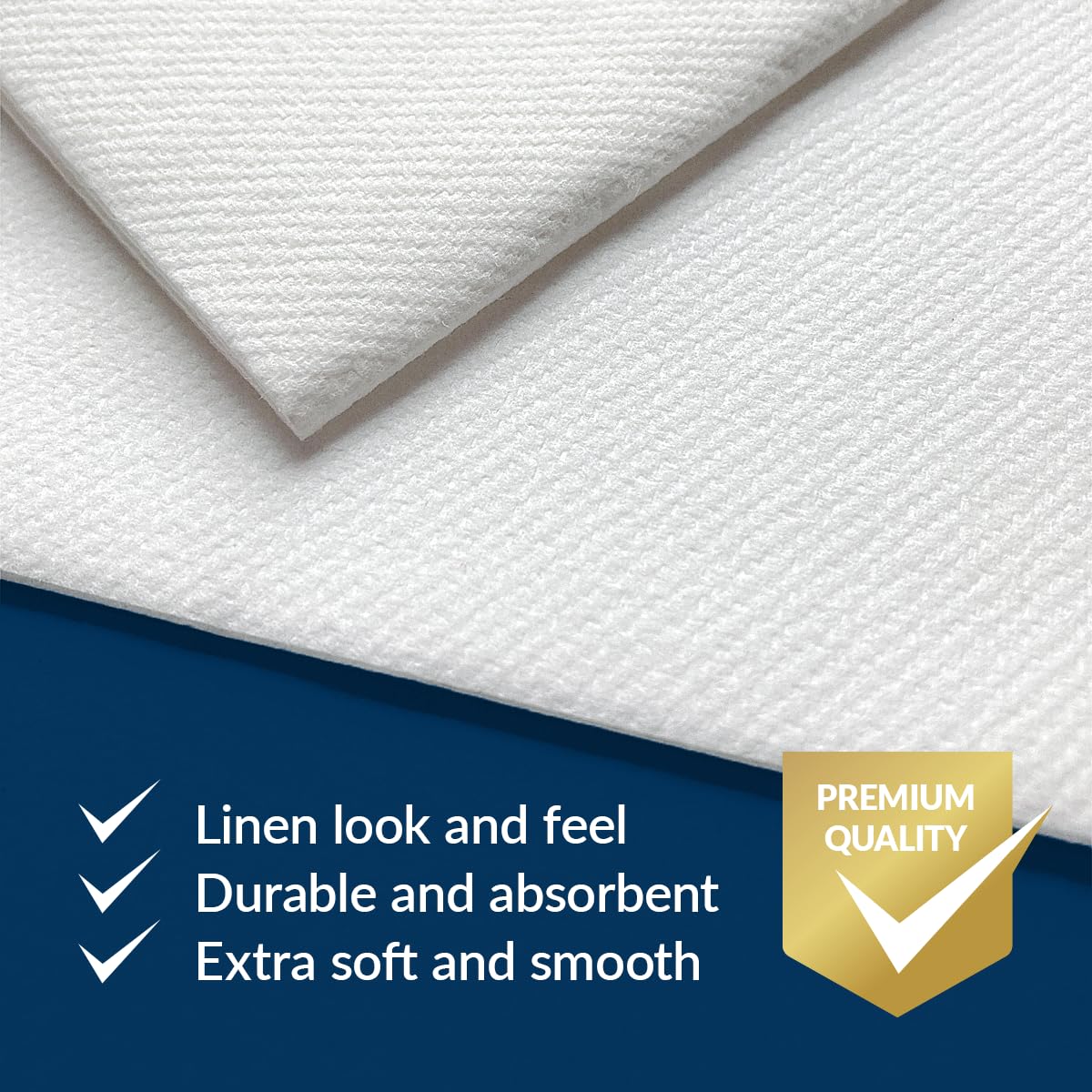 PAW - 50 Pieces Airlaid Paper Linen-Feel Napkins 16" x 16", Disposable Cloth-Like Napkins with Eucalyptus Design, Dinner Napkins for Kitchen, Party, Wedding, Barbecue, Picnic