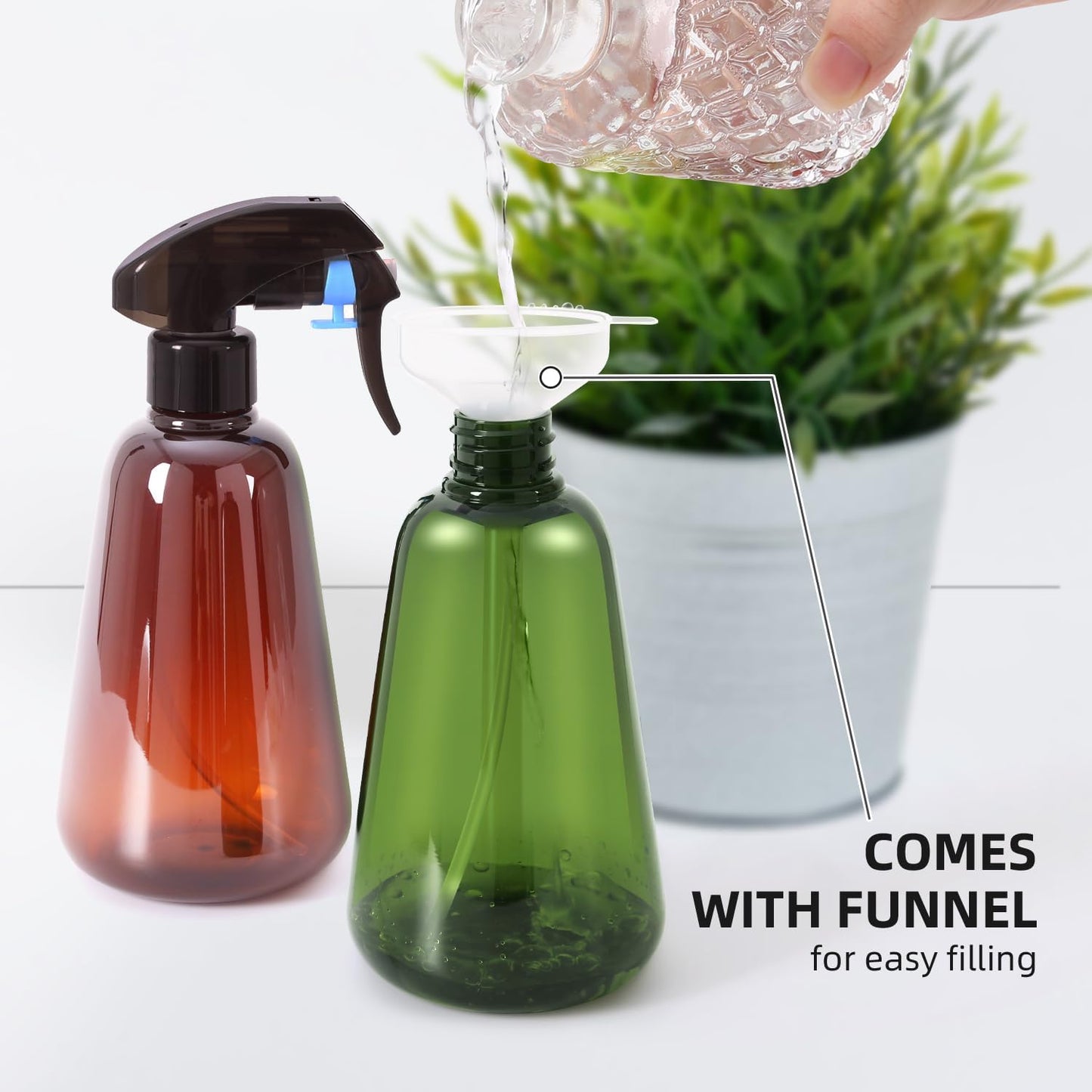 Skiennix Spray Bottle for Plants - 16oz Ultra Fine Mist | Leak Proof Misting Water Sprayer for Indoor Gardening & Hair Care