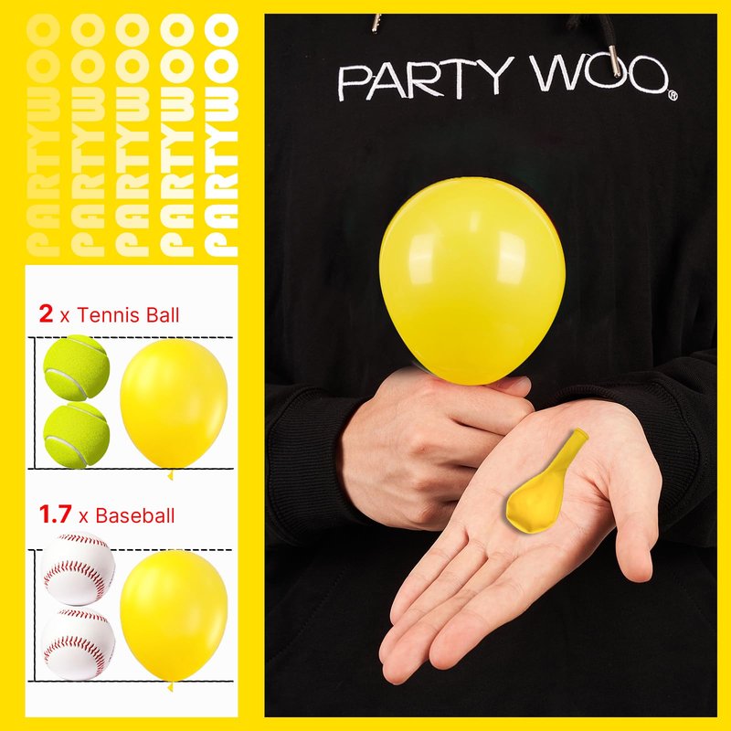 PartyWoo Yellow Balloons 100pcs 5 Inch Small Mini Matte Yellow Latex Balloons for Easter Bee Baby Shower Gender Reveal Engagement Sunflower Graduation Birthday Summer Party Decorations Yellow-Y55