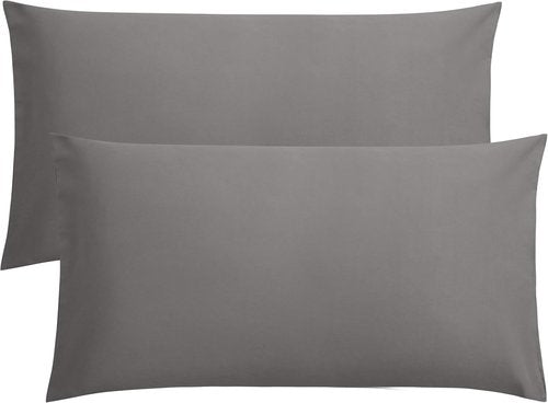 FLXXIE King Pillow Cases - Soft Microfiber Covers with Envelope Closure | Wrinkle & Stain Resistant, 20x36, Dark Grey